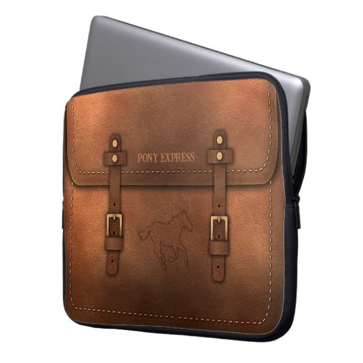 Ledertasche des Pony Express Laptopschutzhülle (Vorderseite Links)