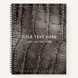 Ledertextur aus Brown Alligator und Stich Notizblock