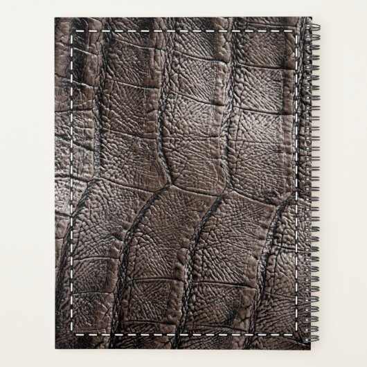 Ledertextur aus Brown Alligator und Stich Planer (Rückseite)