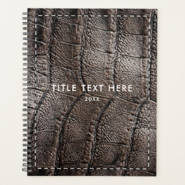 Ledertextur aus Brown Alligator und Stich Planer