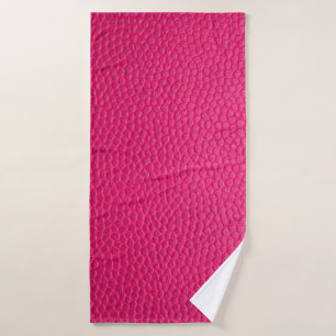 Ledertextur aus rosa Leder Badehandtuch