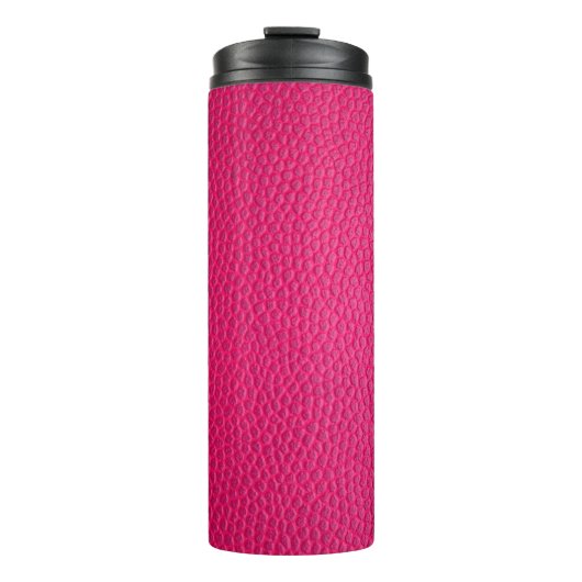 Ledertextur aus rosa Leder Thermosbecher (Vorderseite)