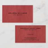Ledertextur aus roten Imitaten Visitenkarte (Vorne/Hinten)