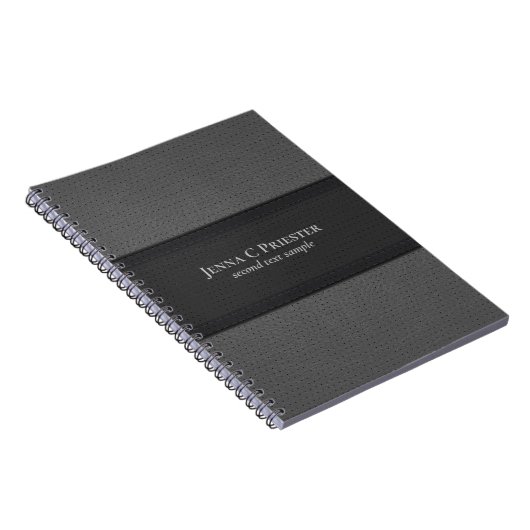 Ledertextur aus schwarz und grauem Imitat 2 Notizblock (Rechte Seite)