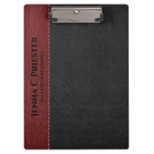 Ledertextur aus schwarzen und roten Imitaten Klemmbrett (Vorderseite)