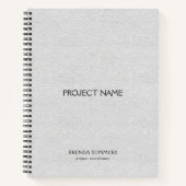 Ledertextur aus weißem Imitat Notizblock (Vorderseite)