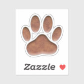 Ledertextur Dog Paw Print Aufkleber (Blatt)