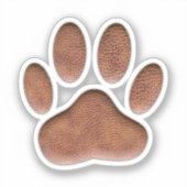 Ledertextur Dog Paw Print Aufkleber (Vorderseite)