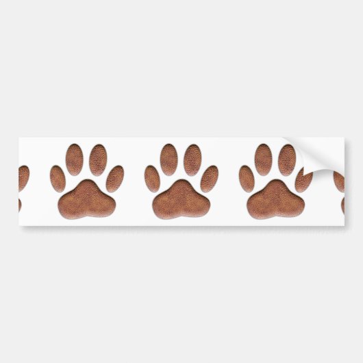 Ledertextur Dog Paw Print Autoaufkleber (Vorne)