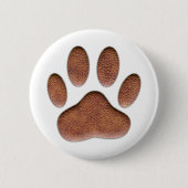 Ledertextur Dog Paw Print Button (Vorderseite)