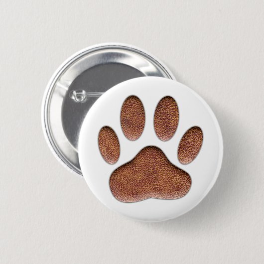 Ledertextur Dog Paw Print Button (Vorne & Hinten)