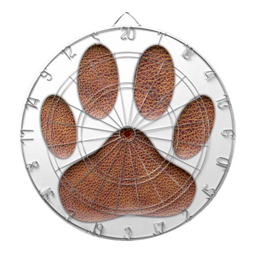Ledertextur Dog Paw Print Dartscheibe (vorne)