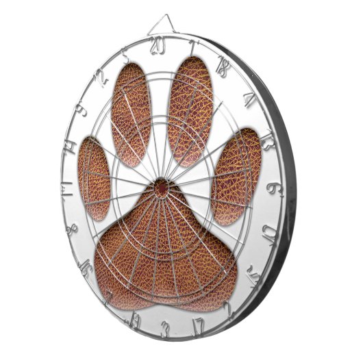Ledertextur Dog Paw Print Dartscheibe (Vorderseite rechts)