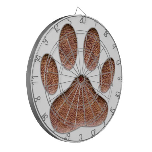 Ledertextur Dog Paw Print Dartscheibe (Vorderseite Links)