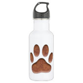 Ledertextur Dog Paw Print Edelstahlflasche (Vorderseite)