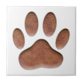 Ledertextur Dog Paw Print Fliese (Vorderseite)
