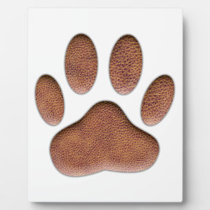 Ledertextur Dog Paw Print Fotoplatte