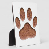 Ledertextur Dog Paw Print Fotoplatte (Seite)