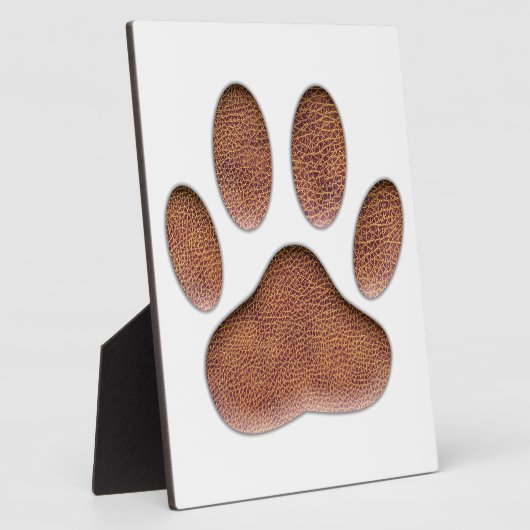Ledertextur Dog Paw Print Fotoplatte (Seite)