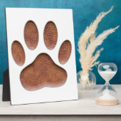 Ledertextur Dog Paw Print Fotoplatte (Seite)