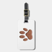 Ledertextur Dog Paw Print Gepäckanhänger (Vorderseite vertikal)