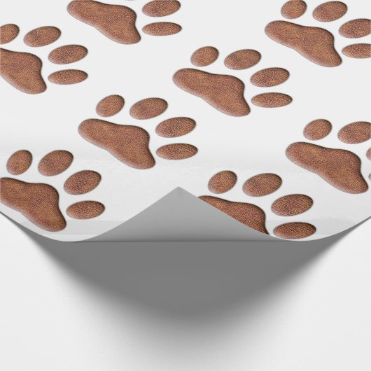 Ledertextur Dog Paw Print Geschenkpapier (Ecke)