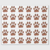 Ledertextur Dog Paw Print Geschenkpapier (Flach)