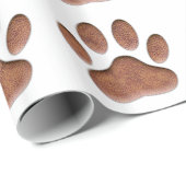 Ledertextur Dog Paw Print Geschenkpapier (Rolleneckpunkt)