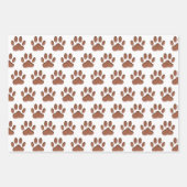 Ledertextur Dog Paw Print Geschenkpapier Set (Vorderseite 3)