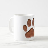 Ledertextur Dog Paw Print Kaffeetasse (Vorderseite Links)