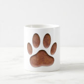 Ledertextur Dog Paw Print Kaffeetasse (Mittel)