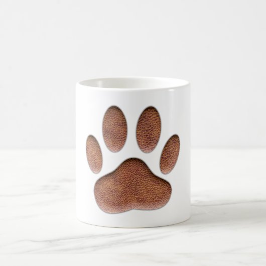 Ledertextur Dog Paw Print Kaffeetasse (Mittel)