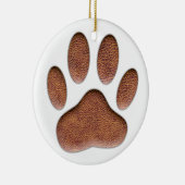 Ledertextur Dog Paw Print Keramik Ornament (Rechts)