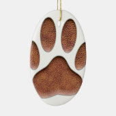 Ledertextur Dog Paw Print Keramikornament (Rechts)