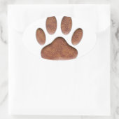 Ledertextur Dog Paw Print Ovaler Aufkleber (Tasche)