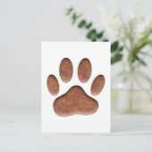 Ledertextur Dog Paw Print Postkarte (Stehend Vorderseite)