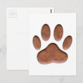 Ledertextur Dog Paw Print Postkarte (Vorne/Hinten)