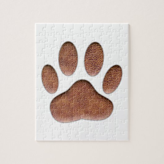 Ledertextur Dog Paw Print Puzzle (Vertikal)
