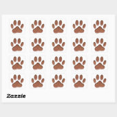 Ledertextur Dog Paw Print Quadratischer Aufkleber (Blatt)