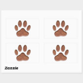 Ledertextur Dog Paw Print Rechteckiger Aufkleber (Blatt)