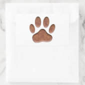 Ledertextur Dog Paw Print Rechteckiger Aufkleber (Tasche)
