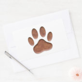 Ledertextur Dog Paw Print Rechteckiger Aufkleber (Umschlag)
