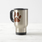 Ledertextur Dog Paw Print Reisebecher (Vorderseite Links)