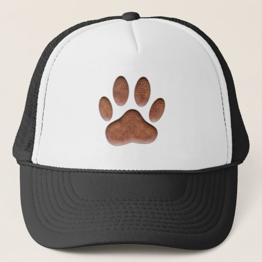Ledertextur Dog Paw Print Truckerkappe (Vorderseite)