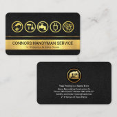 Ledertextur Gold Stripe Layers Visitenkarte (Vorne/Hinten)