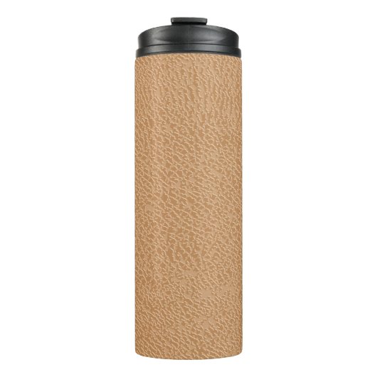 Ledertextur Hintergrund. Braune Ledertextur. Thermosbecher (Vorderseite)