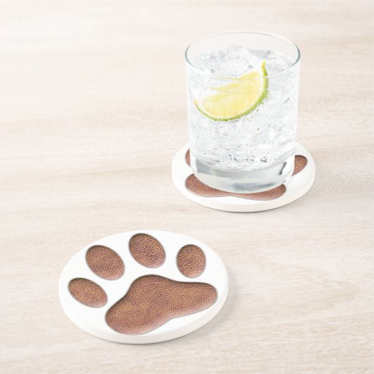 Ledertextur Hundepflaster drucken Sandstein Untersetzer (Seite)