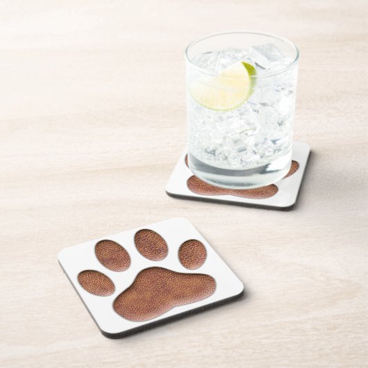 Ledertextur Hundepflaster drucken Untersetzer (Rechte Seite)