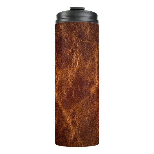 Ledertextur in Braun,Textur,Hintergrund,ar Thermosbecher (Vorderseite)