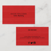 Ledertextur in Rot-Imitaten Visitenkarte (Vorne/Hinten)